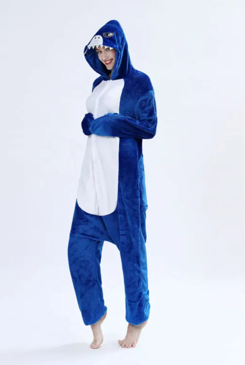 Flannel Cartoon One-Piece Pajamas