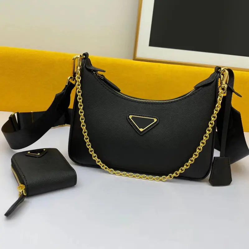 P Family 3-in-1 Nylon Chain Shoulder Bag