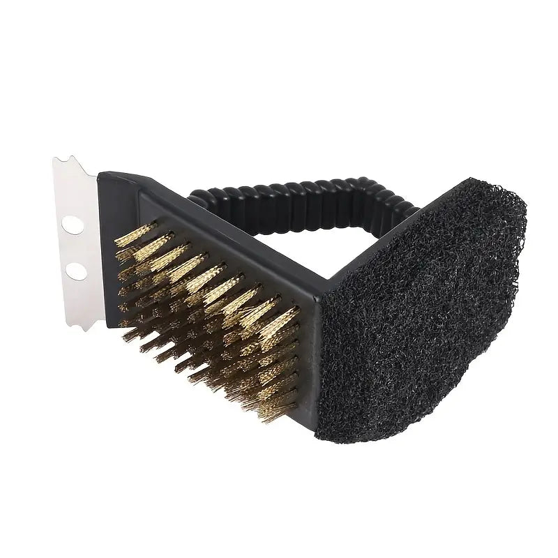3-in-1 Stainless Steel BBQ Cleaning Brush Tool