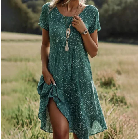 Victoria™ Midi Summer Polka Dot Dress (One Piece)