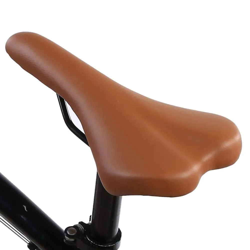 Bike Seat 2 Colors Shockproof Wear-Resistant PU Leather Bicycle Saddle Cycling Cushion (Brown)