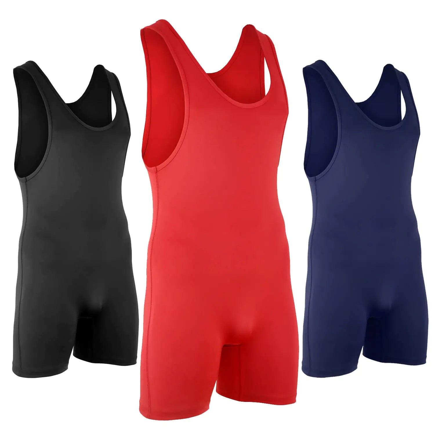 Roar Athletic Mens Wrestling Singlet Suit Bodywear Uniform for Men and Youth Powerlifting and Exercise Equipment (Simple-Red Youth X-Large)
