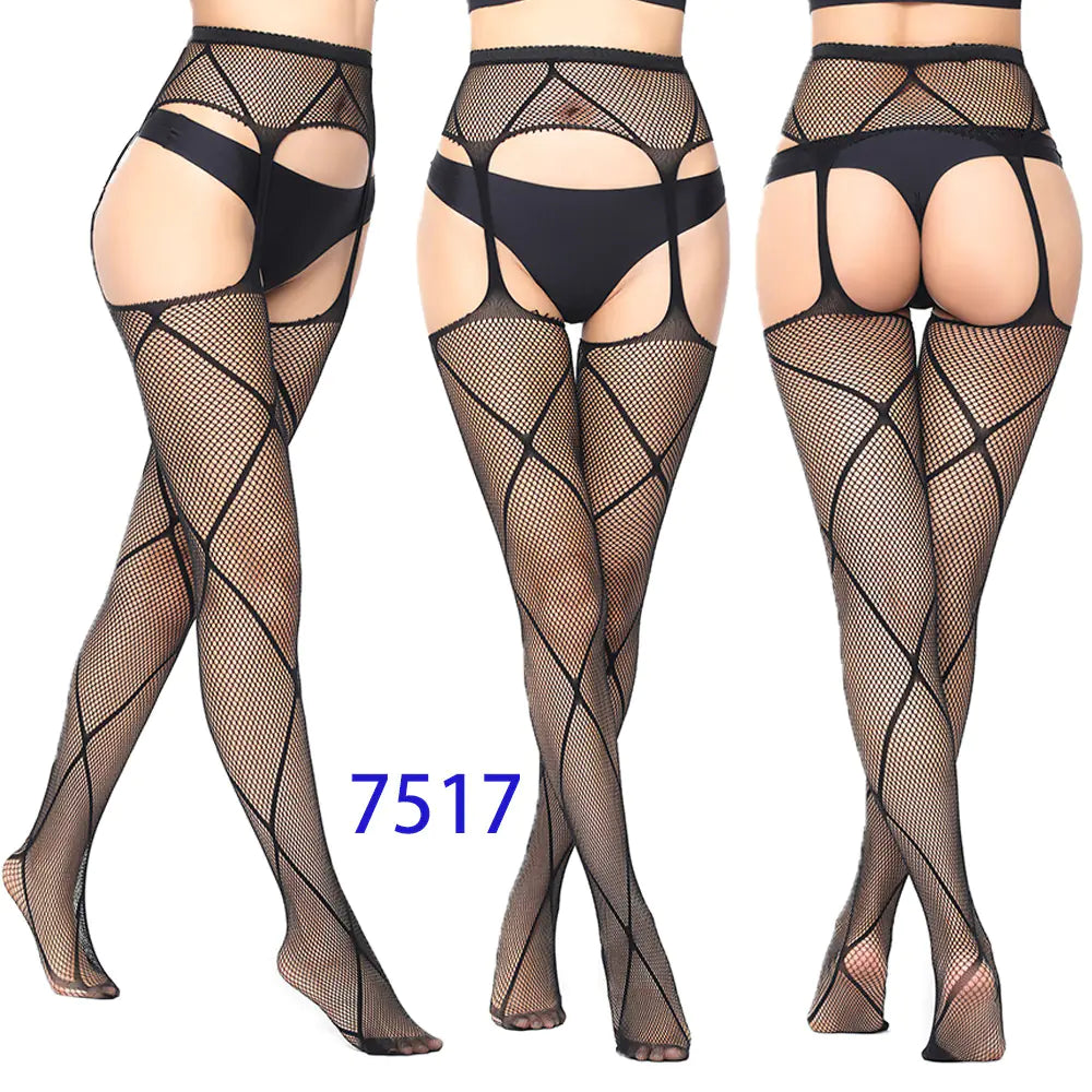 New Women's High Elasticity Open-Crotch Fishnet Stockings