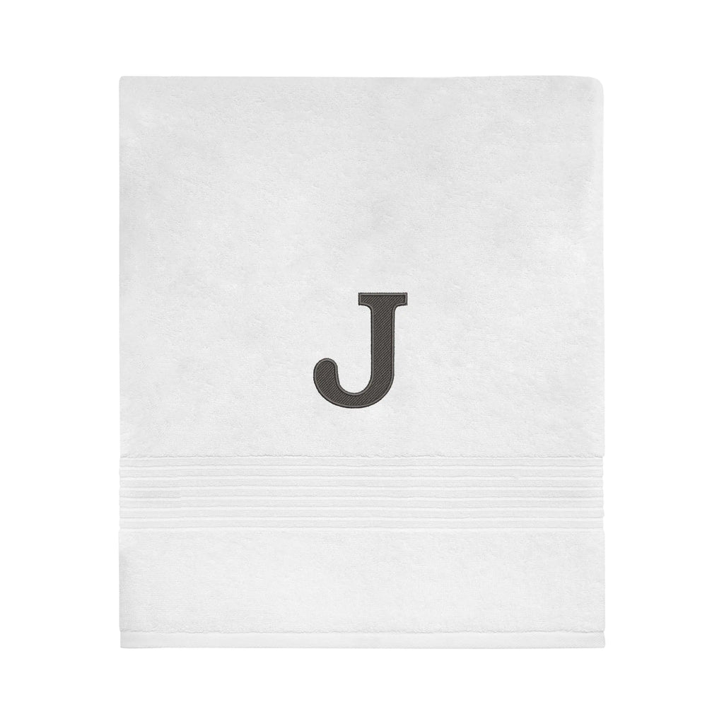 Avanti Linens - Bath Towel Soft & Absorbent Cotton Embroidered Bathroom Decor (Monogram Collection Initial J)