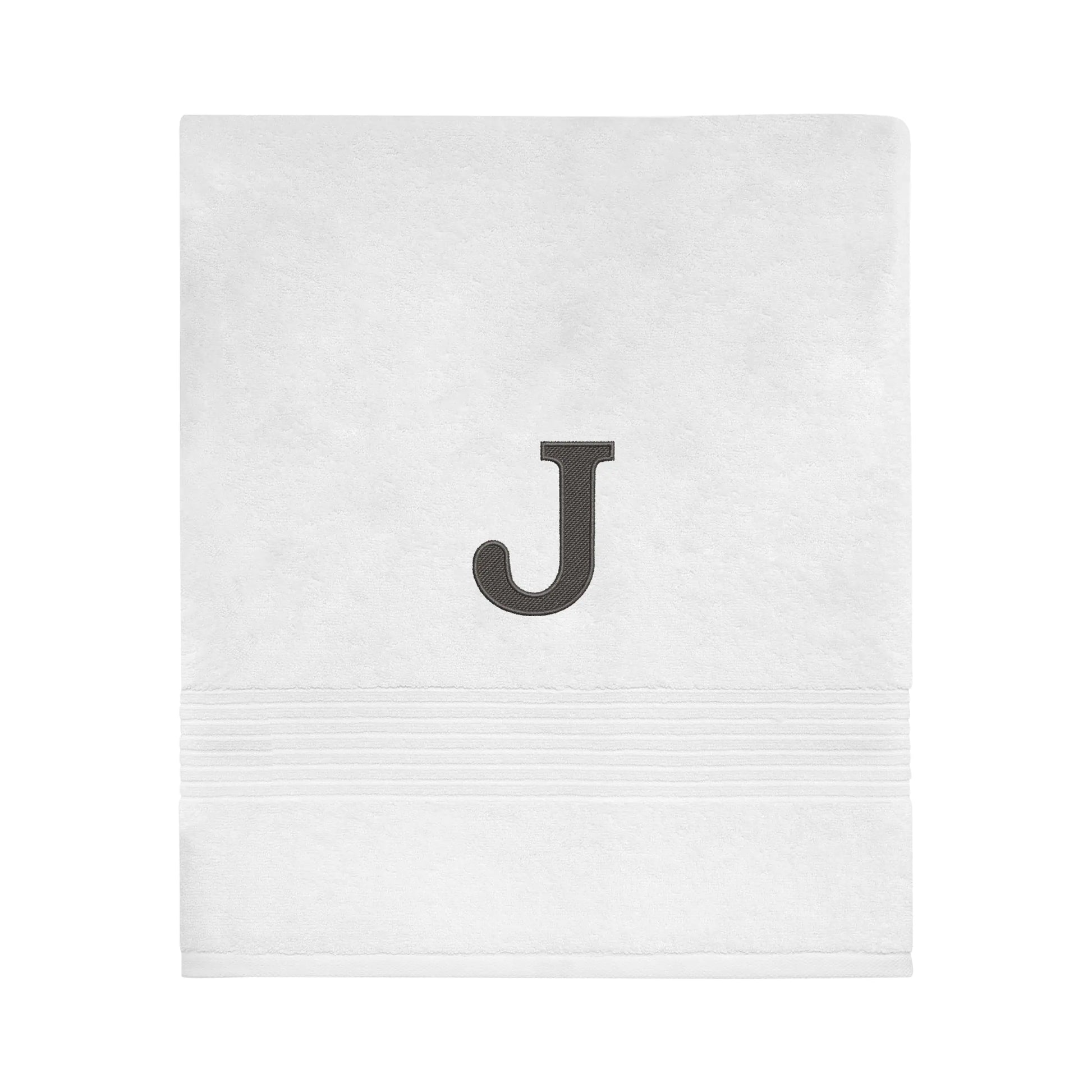 Avanti Linens - Bath Towel Soft & Absorbent Cotton Embroidered Bathroom Decor (Monogram Collection Initial J)