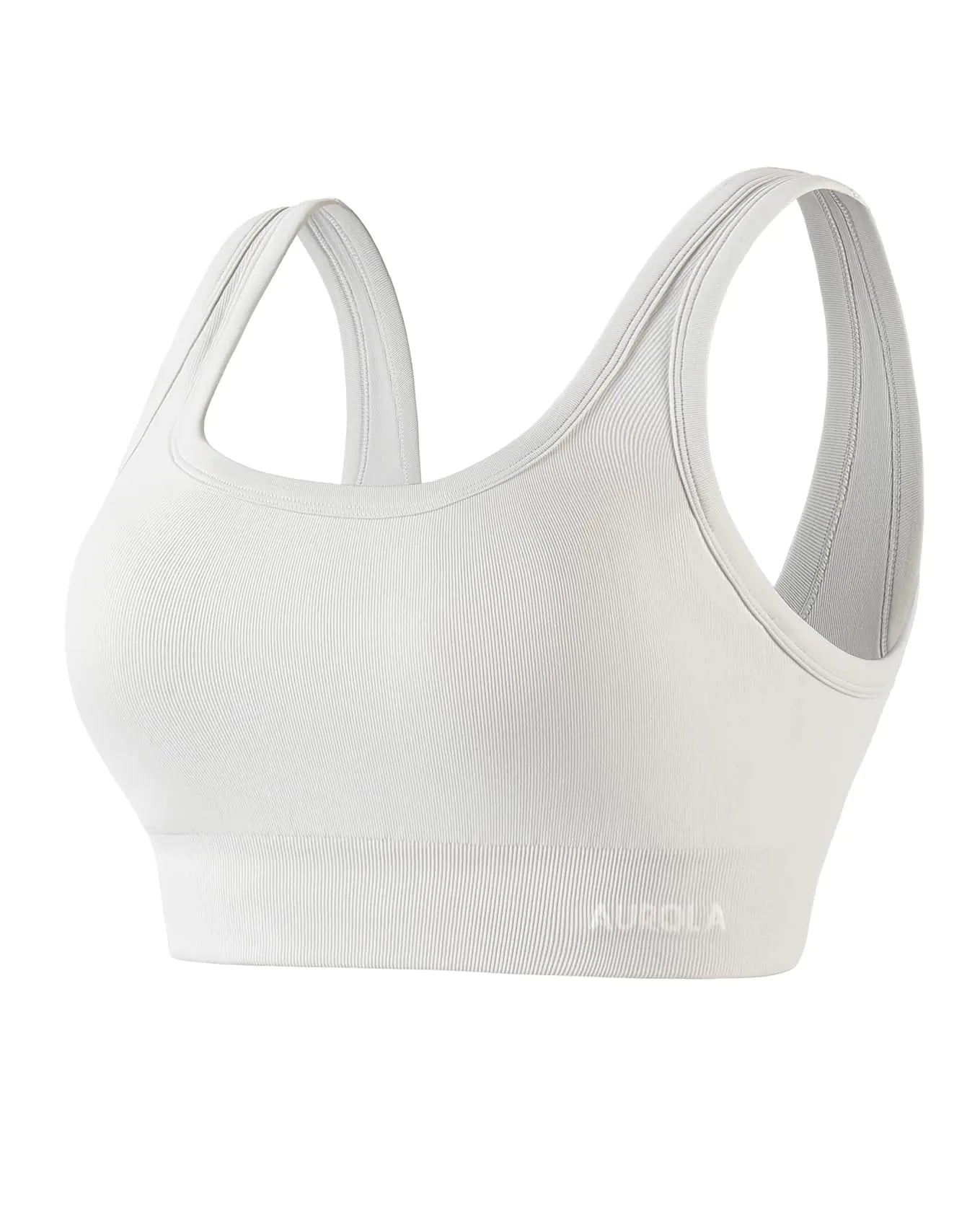 AUROLA Power Sports Bras for Women - Push Up Workout Bra Square Neck Yoga Bra Padded Low Impact Gym Bra Crop TopBlanc De BlancXS