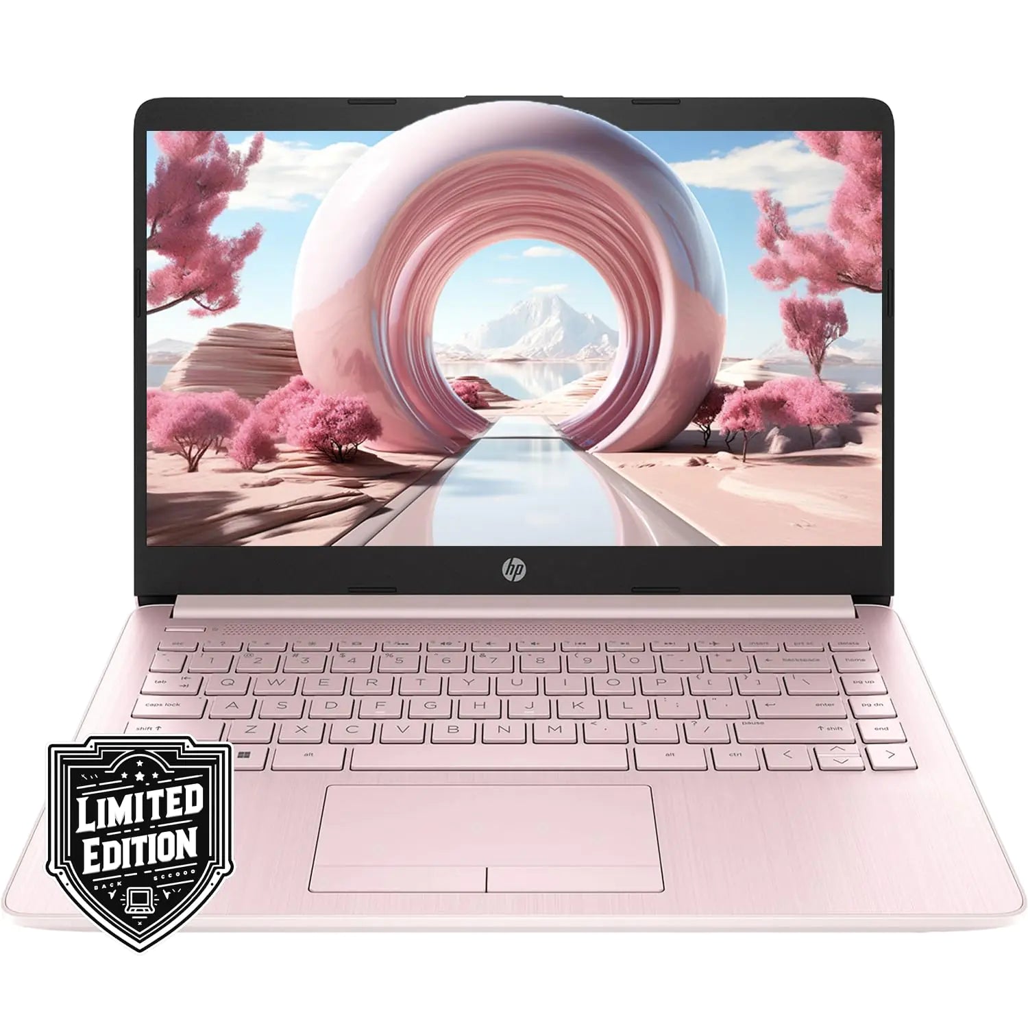 HP 14" HD Laptop | Back to School Limited Edition with 1 Year Microsoft 365 | Intel Quad-Core Processor | Long Battery Life | w/WOWPC Bundle | Windows 11 (Pink 16GB RAM | 576GB Storage)
