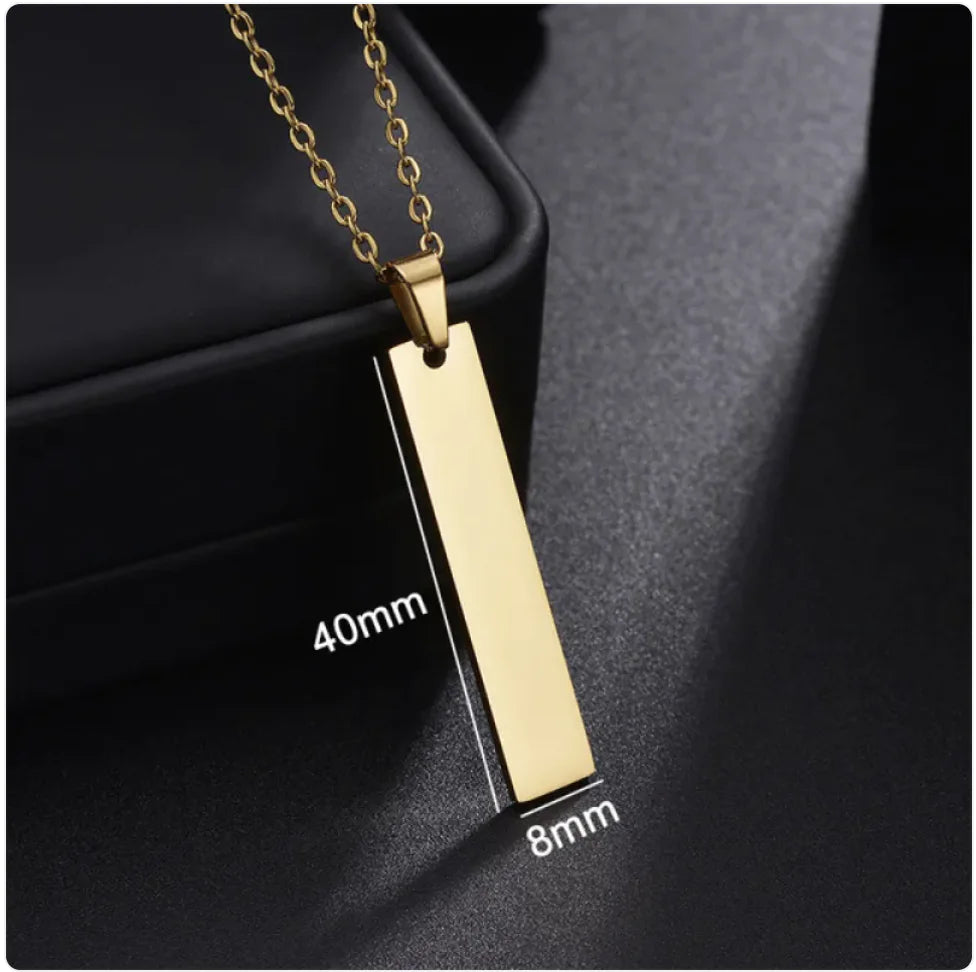 Stainless Steel Military-Style Engraved Necklace