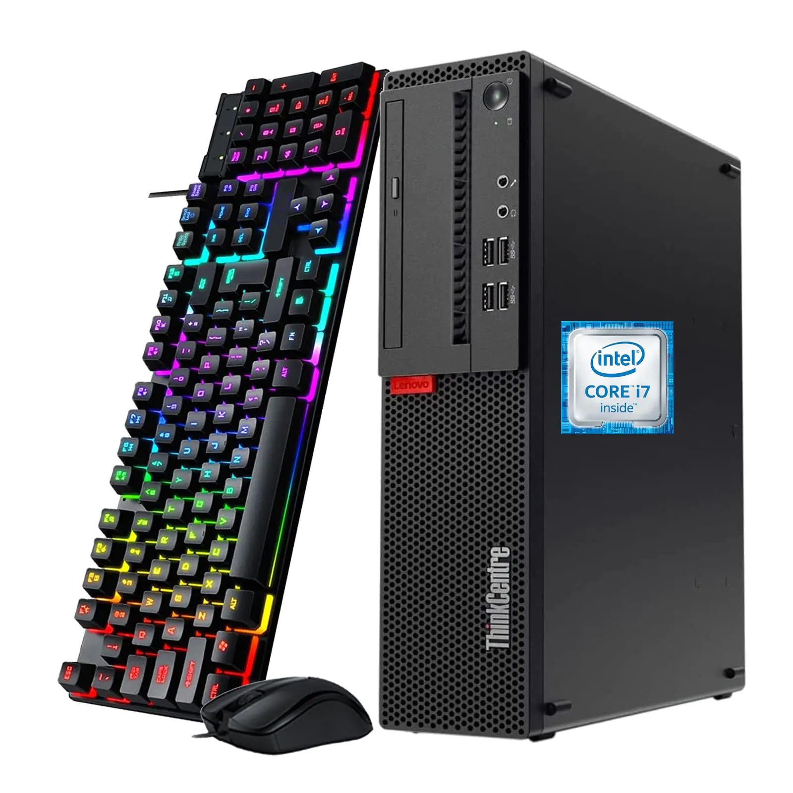 Lenovo ThinkCentre M910s SFF Desktop Computer Core i7-7700 3.60 GHz 16GB DDR4 RAM 1TB SSD Keyboard & Mouse VGA DisplayPort Windows 10 Pro (Renewed)