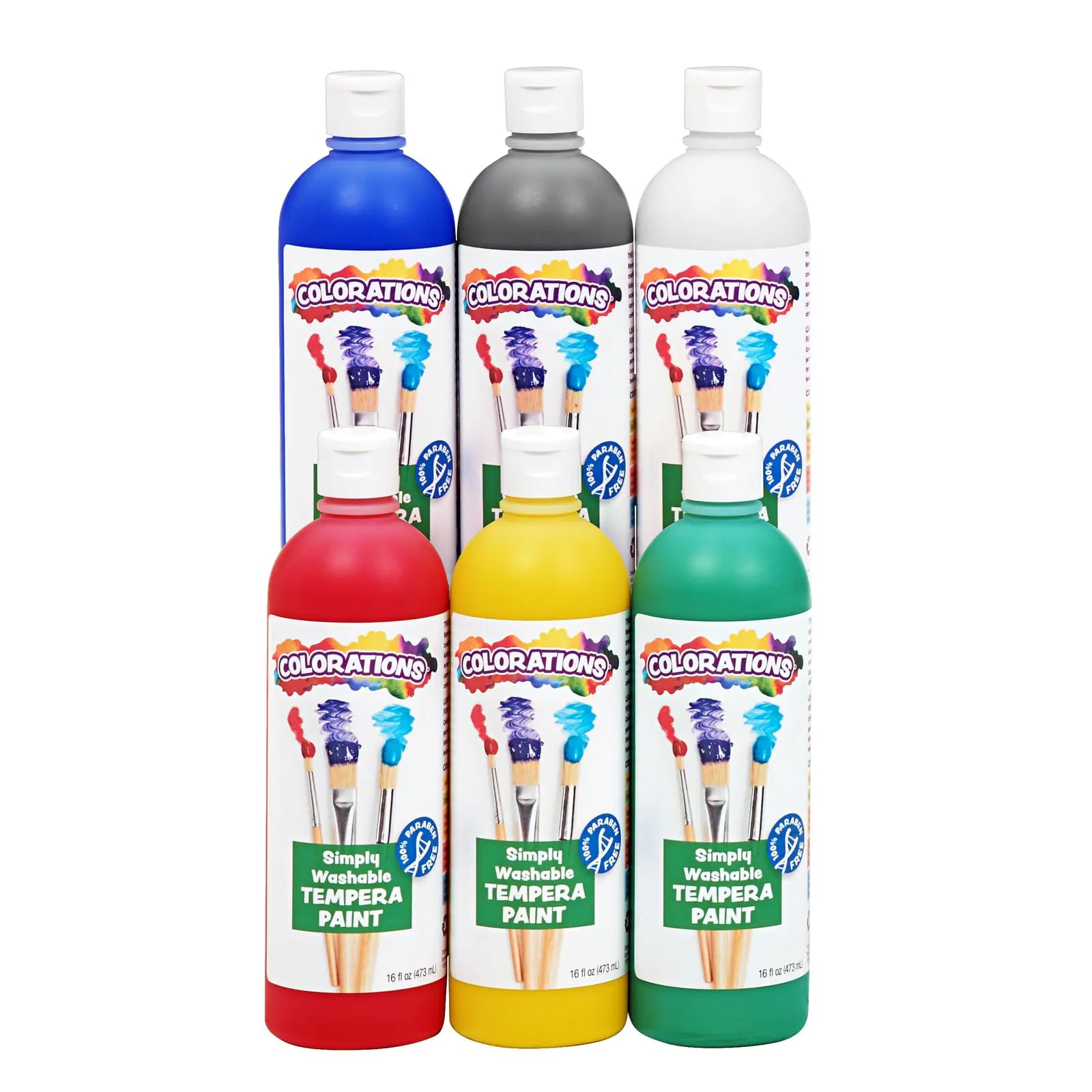 Colorations Washable Tempera Paint Set of 6 Colors Non Toxic Paint Vibrant Paint Tempera Kids Paint Craft Paint Paint for Children Kids Paint Art Supplies Paint Set Washable Paint