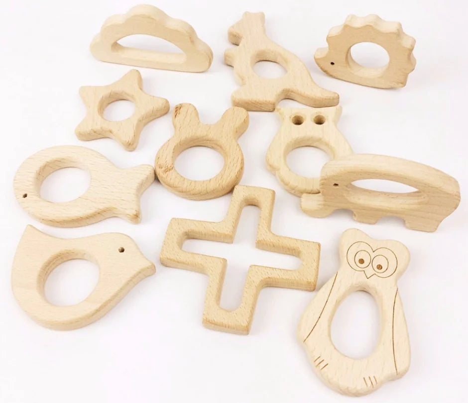 Beech Wood Baby Teething Stick and Chew Toy
