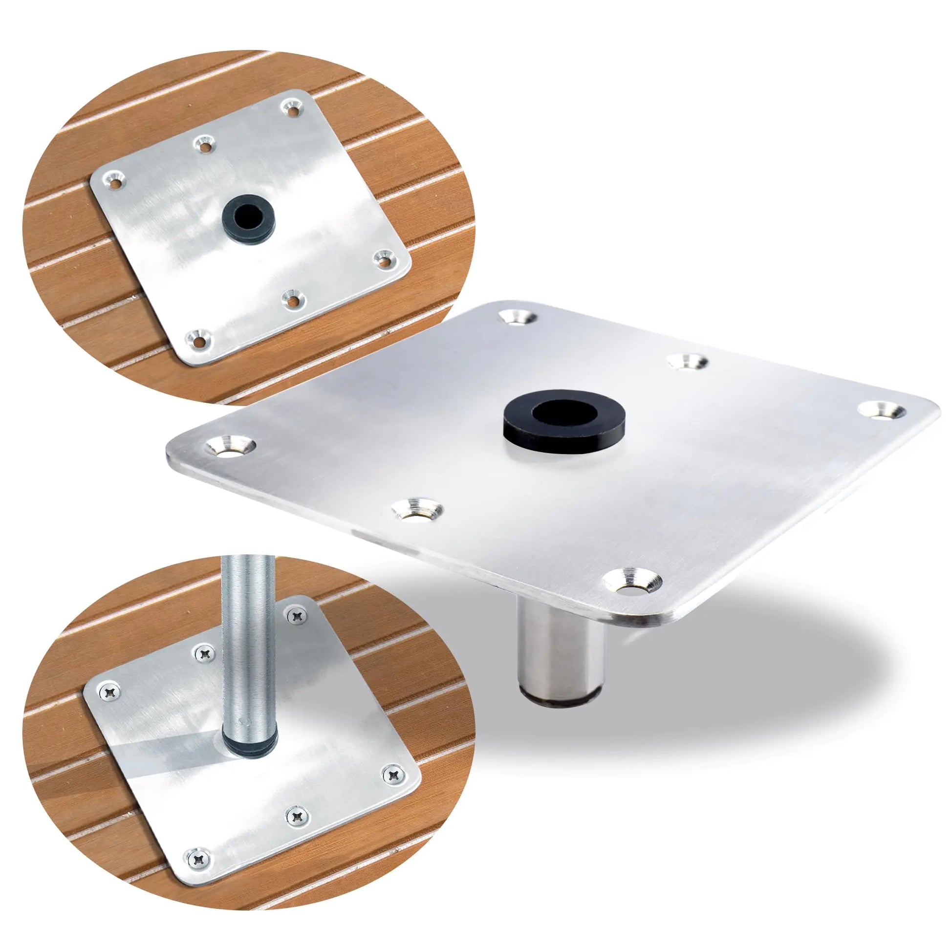 7" x 7"Boat Seat Base316 Stainless Steel Boat Seat Pedestal for 3/4" Boat Seat Pin Post Socket Heavy Duty Boat Seat Pedestal Base Bracket Boat Seat Mount for Marine Boat Pontoon Fishing Boat
