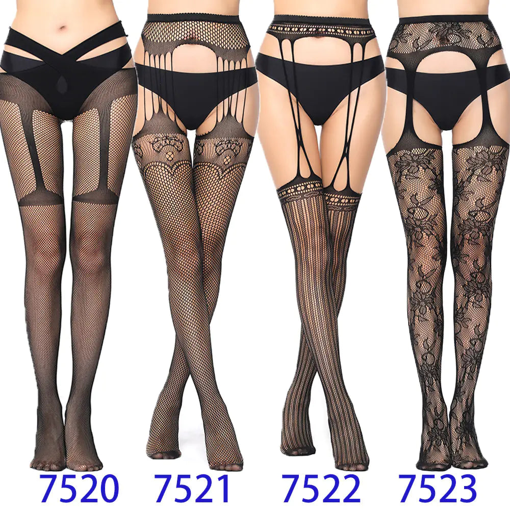 New Women's High Elasticity Open-Crotch Fishnet Stockings