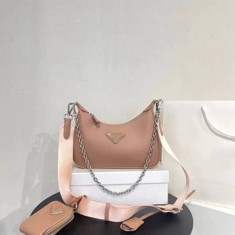P Family 3-in-1 Nylon Chain Shoulder Bag