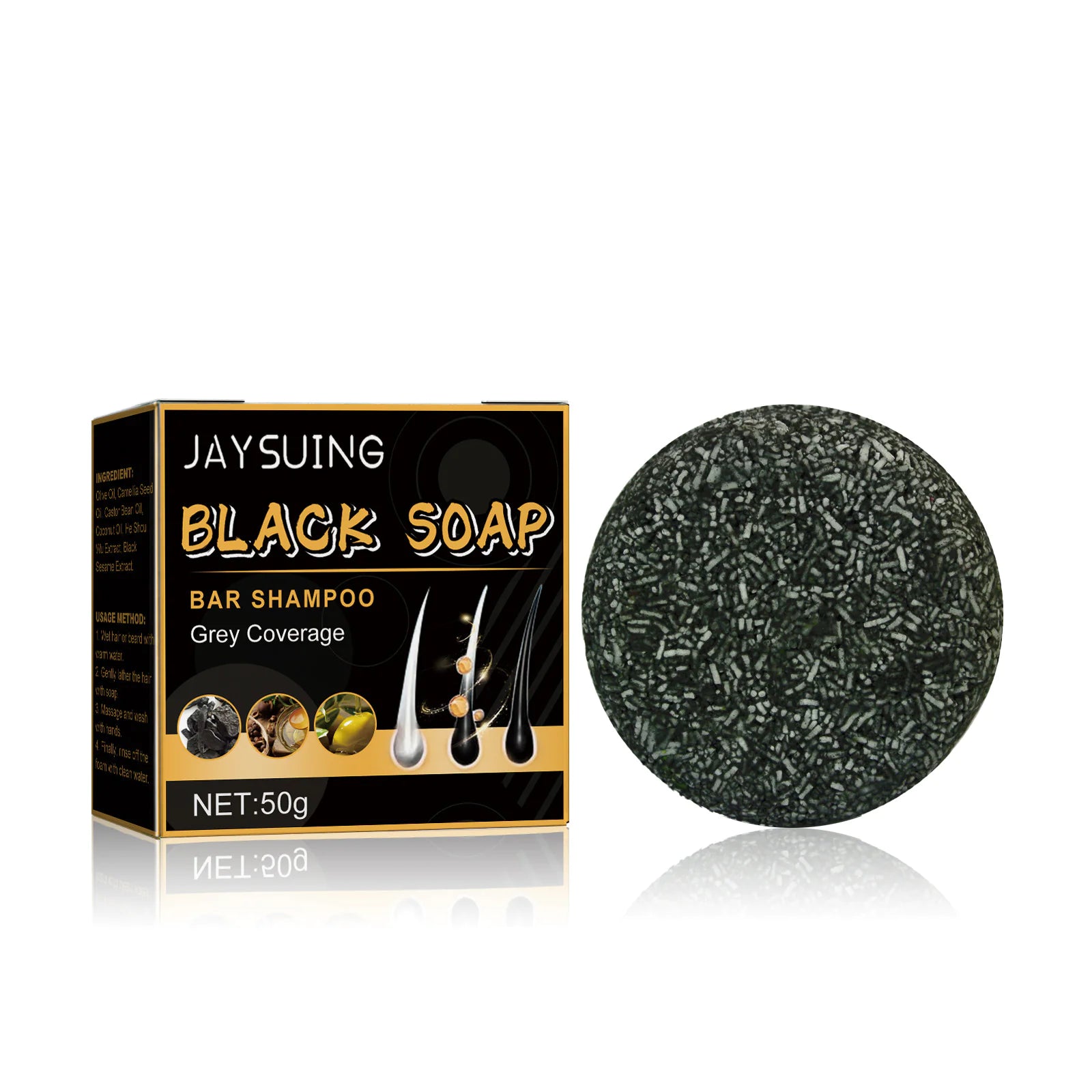 Black Thickening Hair Care Shampoo Bar