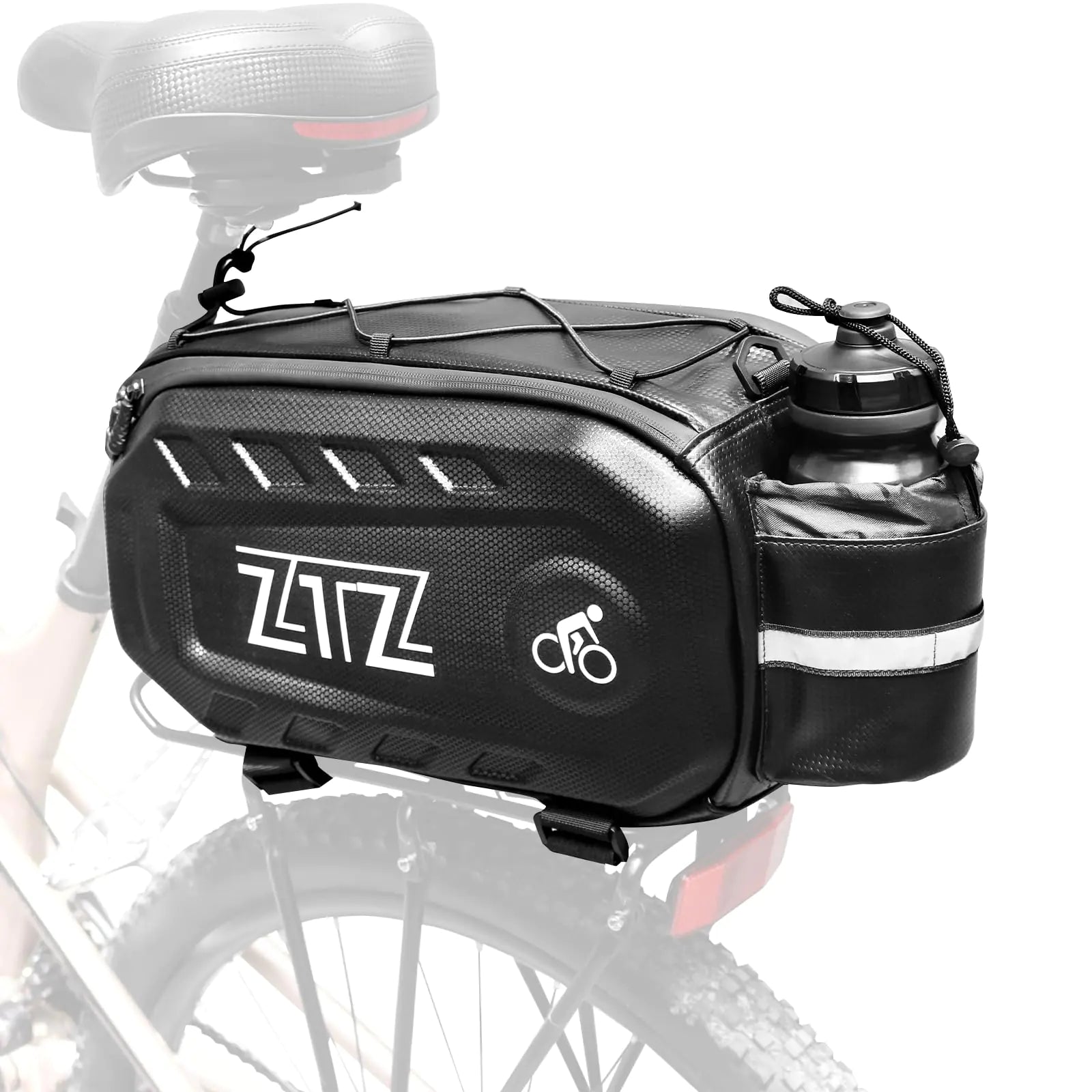 ZTZ 2025 Upgraded Generies Biking Universal Bike Bags - 10L/17L Hard Shell Bike Bag with Perfect Size and Made of 100% PU & EVA Bike Rack Bag with Reflector Hand Strap for Commuter Travel Outdoor