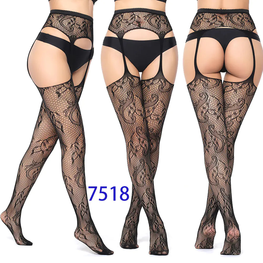 New Women's High Elasticity Open-Crotch Fishnet Stockings