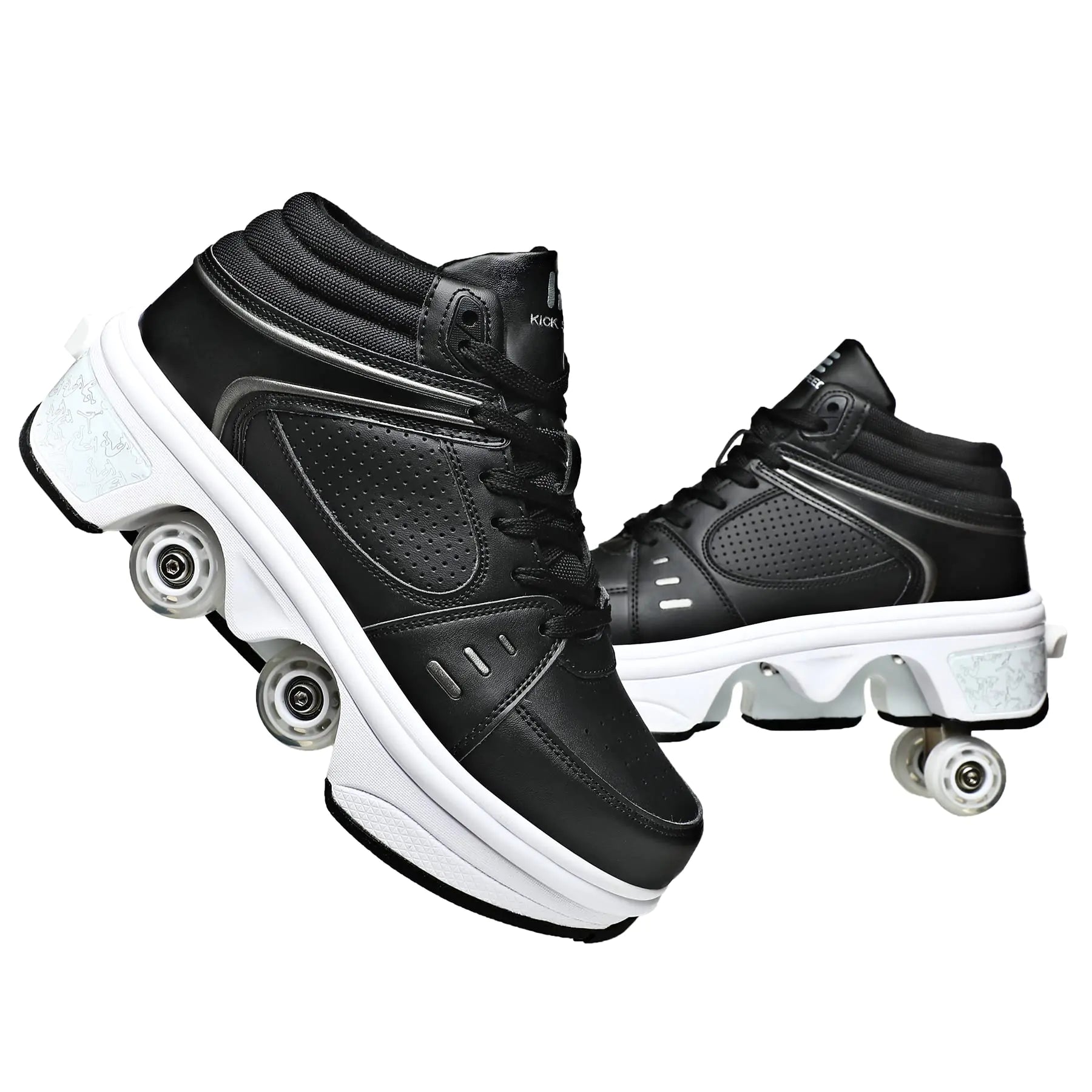 TAILORIA Four-Wheel 2-in-1 Roller Skate Shoes Unisex Roller Shoes & Sneakers Detachable Skate Shoes Kids Sneakers Shoes with Wheels Skating Roller Skates