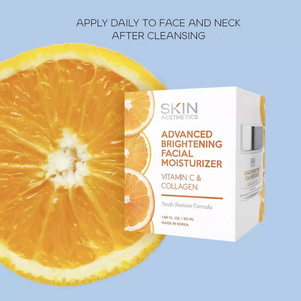 Skin Aesthetics Vitamin C & Collagen Face Moisturizer - Anti-Aging Hydrating Fine Lines & Wrinkles Brightening - Dermatologist Tested Skincare - Clean Beauty Cruelty-Free - 1.69 oz