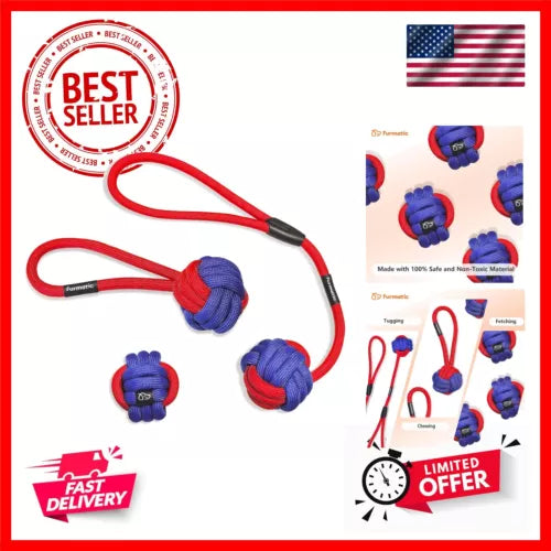 WIDJOQI Pet Ball Dog Toy Ball Toy Dog Ball with Rope pet Interactive Toy Rope Dog Ball Toy Throwing Toy Ball Small and Medium-Sized Dogs Tough Rope Durable Dog Ball TPR Rubber Ball (LTQ)