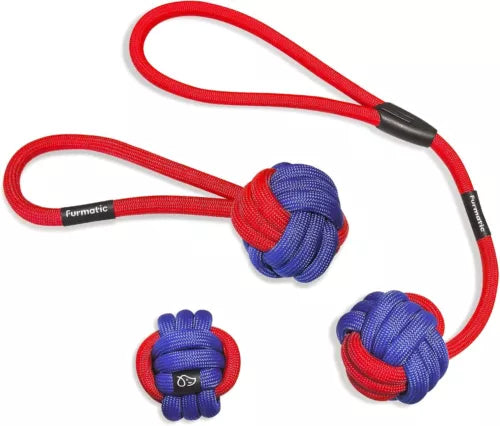 WIDJOQI Pet Ball Dog Toy Ball Toy Dog Ball with Rope pet Interactive Toy Rope Dog Ball Toy Throwing Toy Ball Small and Medium-Sized Dogs Tough Rope Durable Dog Ball TPR Rubber Ball (LTQ)