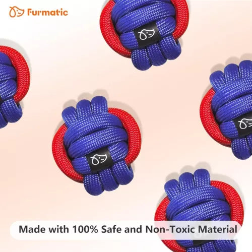 WIDJOQI Pet Ball Dog Toy Ball Toy Dog Ball with Rope pet Interactive Toy Rope Dog Ball Toy Throwing Toy Ball Small and Medium-Sized Dogs Tough Rope Durable Dog Ball TPR Rubber Ball (LTQ)