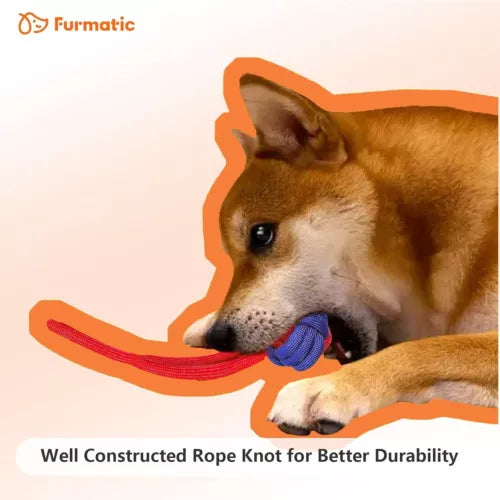 WIDJOQI Pet Ball Dog Toy Ball Toy Dog Ball with Rope pet Interactive Toy Rope Dog Ball Toy Throwing Toy Ball Small and Medium-Sized Dogs Tough Rope Durable Dog Ball TPR Rubber Ball (LTQ)