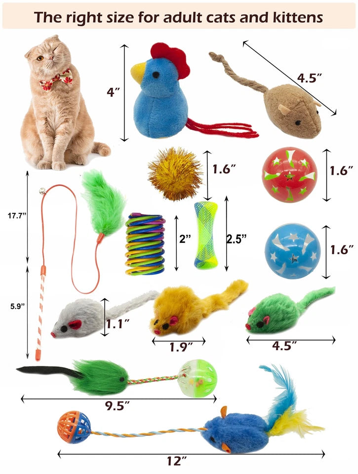 Fashions Talk Mouse Catnip Cat Toys Soft Plush Catnip Mice Assorted Style Catnip Cat Toys Variety Pack 32 Count