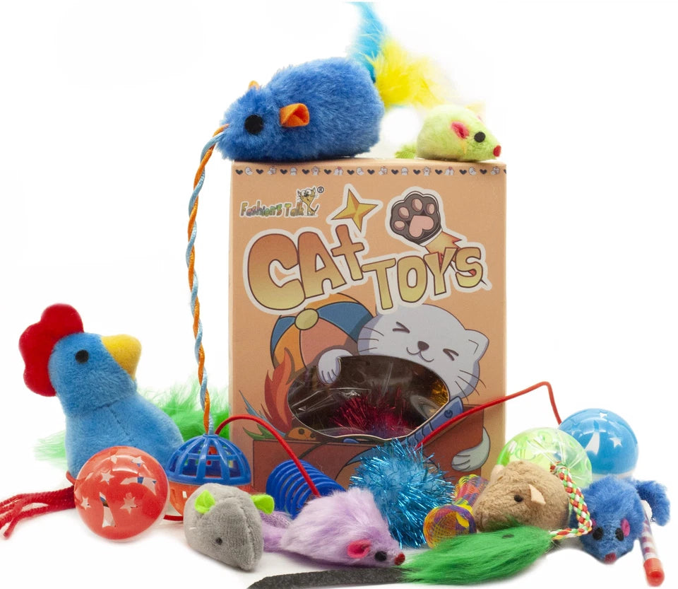Fashions Talk Mouse Catnip Cat Toys Soft Plush Catnip Mice Assorted Style Catnip Cat Toys Variety Pack 32 Count