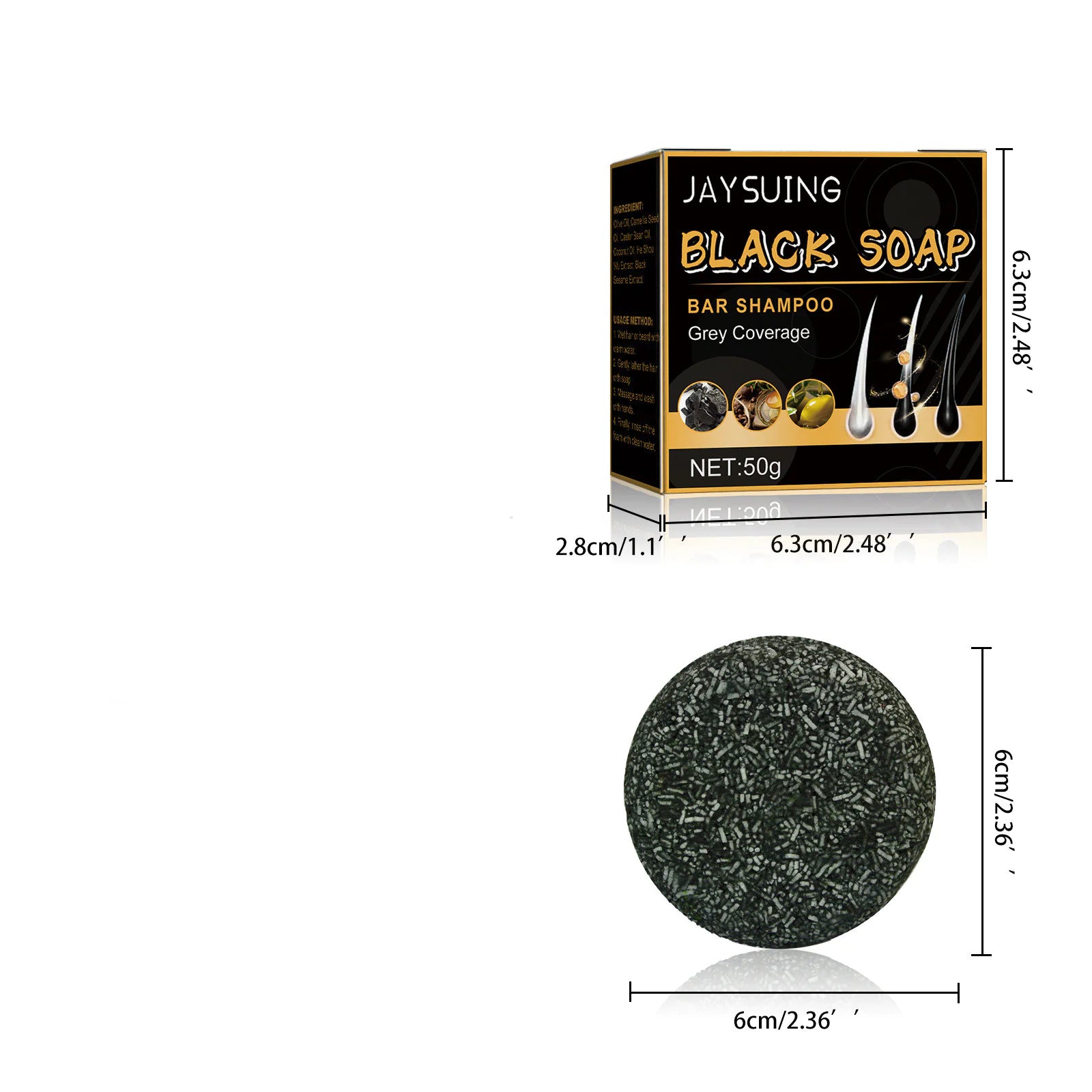 Black Thickening Hair Care Shampoo Bar