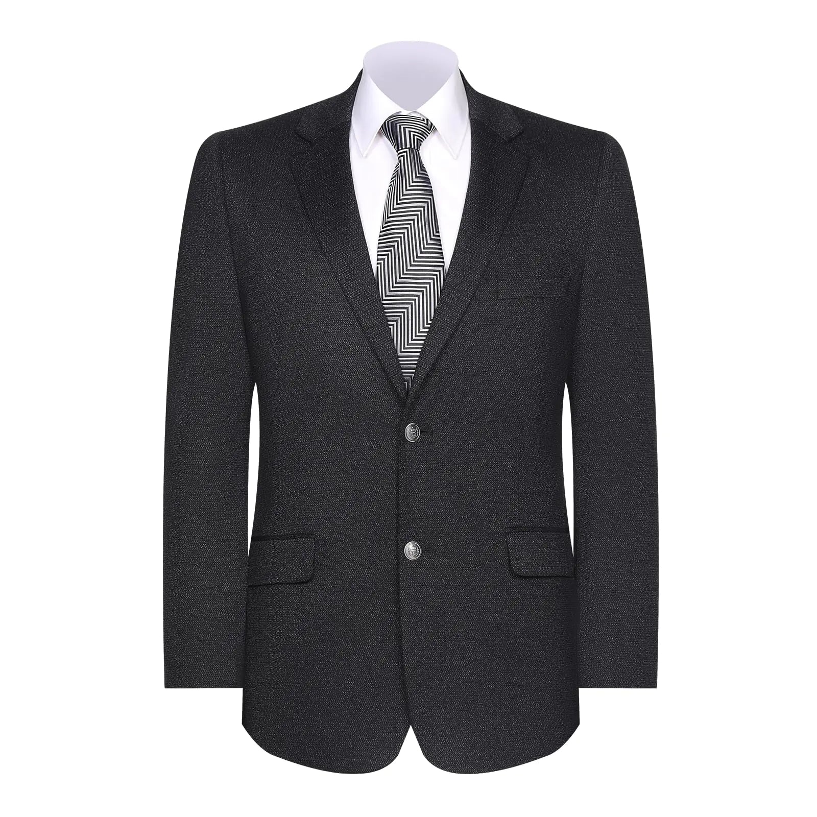 AMY ZHU Mens Casual Knit Blazer Lightweight Sport Coat Stretch Two Button Suit Jacket Black