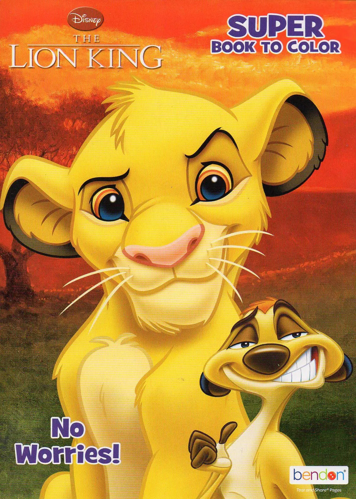 Disney The Lion King - No Worries - Supper Book to Color - Coloring & Activity Book