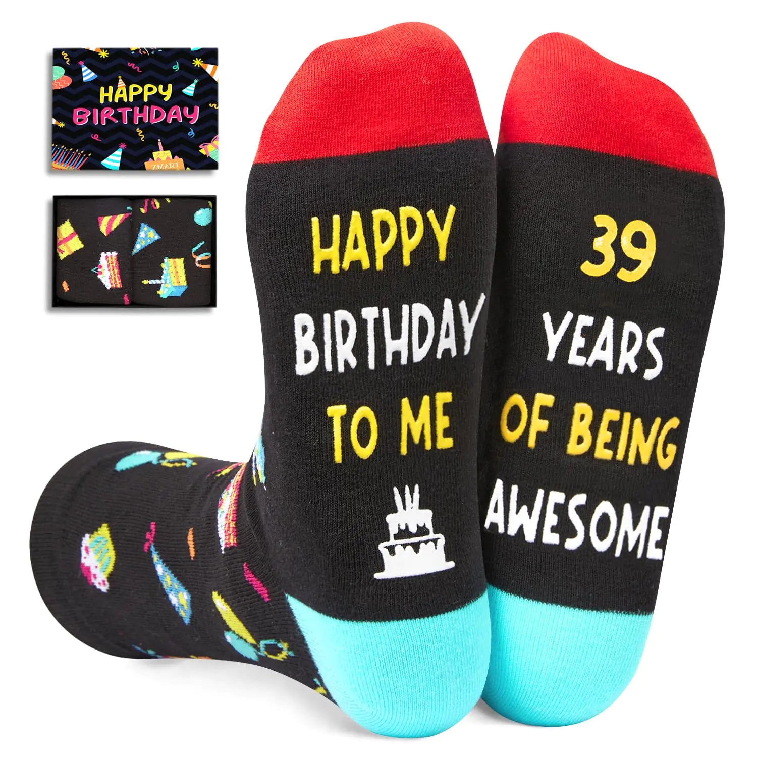 Zmart 39th Birthday Gifts Ideas for Men - Socks for 39 Year Olds 39th Birthday Socks Best Gifts for 39 Year Old Man Woman