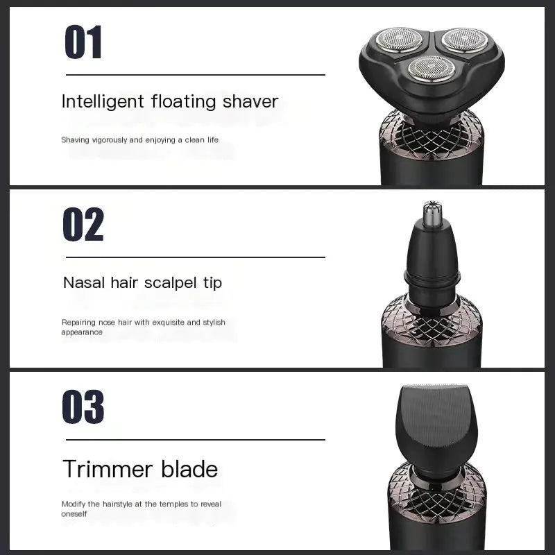 Electric Shaver 8013 - 3-in-1 Washable Grooming Tool