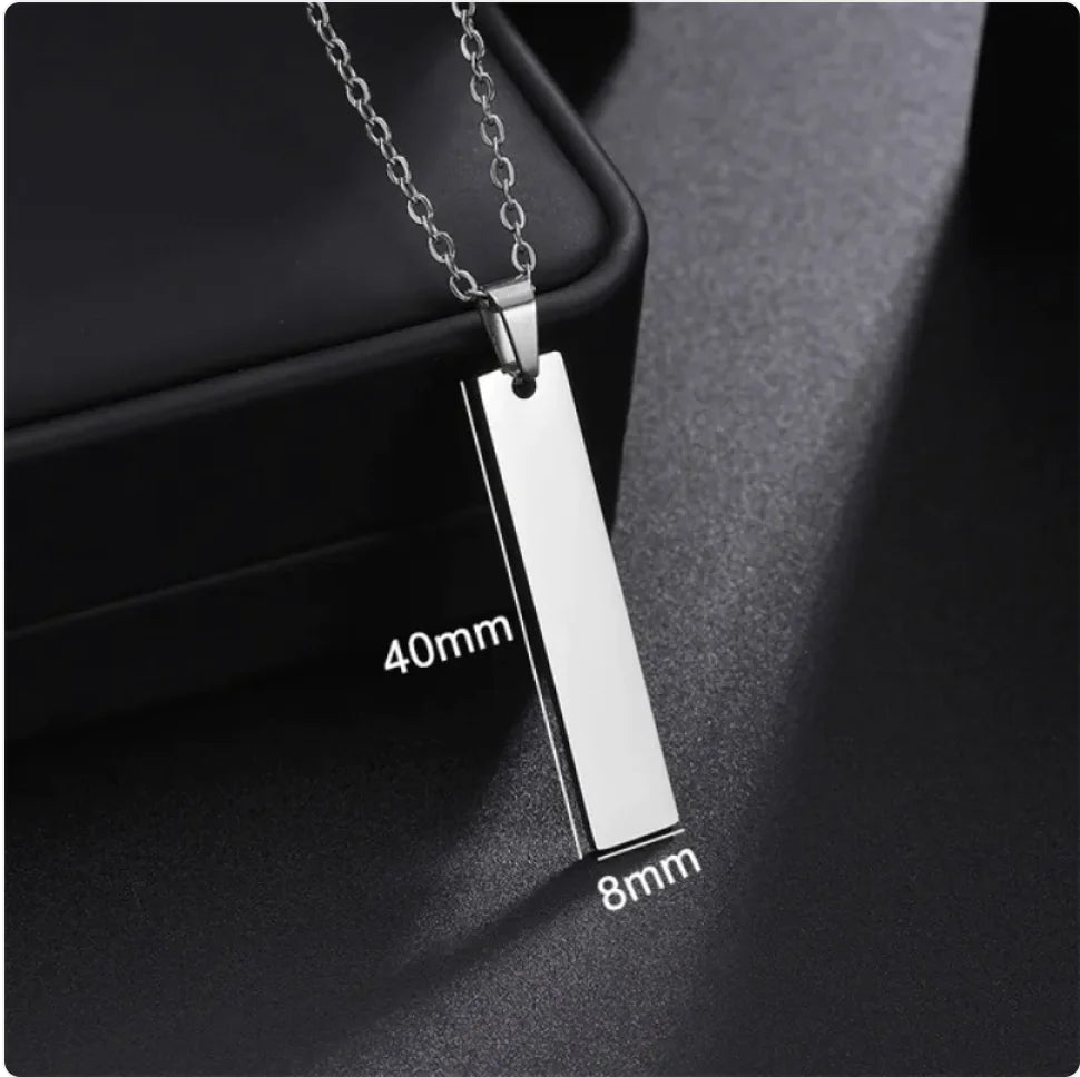 Stainless Steel Military-Style Engraved Necklace