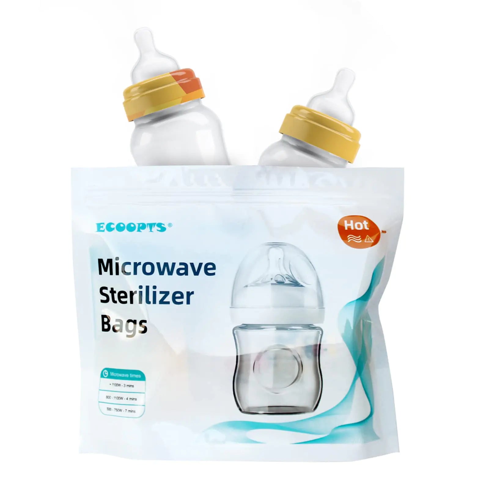 ECOOPTS 12 Count Microwave Steam Sterilizer Bags Reusable Micro-Steam Bags for Baby Bottles and Breast Pump Sterilizer Parts Microwave Steam Bags-out of stock16.aug 2025