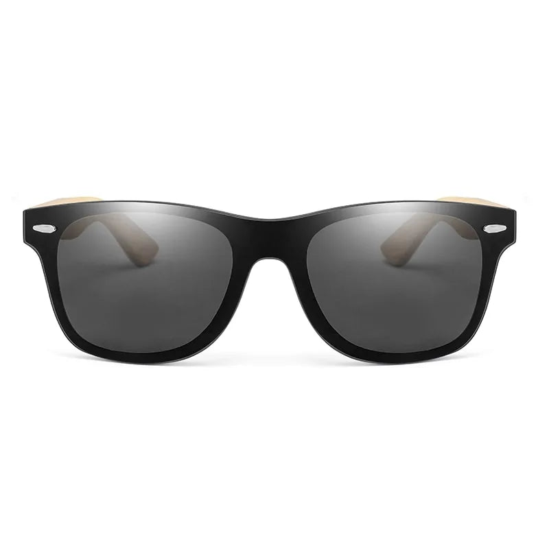 Square Bamboo Oversize  Sun Glasses
