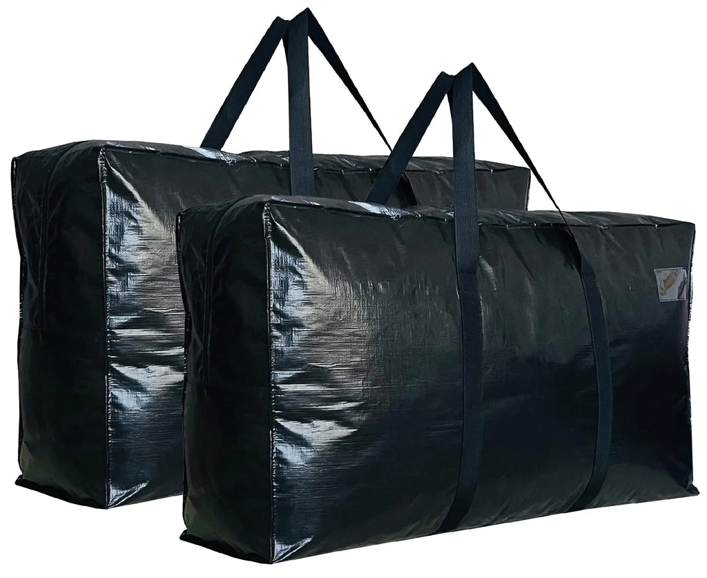 Extra Large Storage Bags Jumbo Moving Tent Storage Bags Waterproof Foldable Big Black XL Duffle Bag for Travel 38x23x11inch - 2PACK
