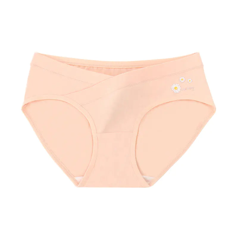 Women's Floral Embroidered Maternity Panties for Comfort