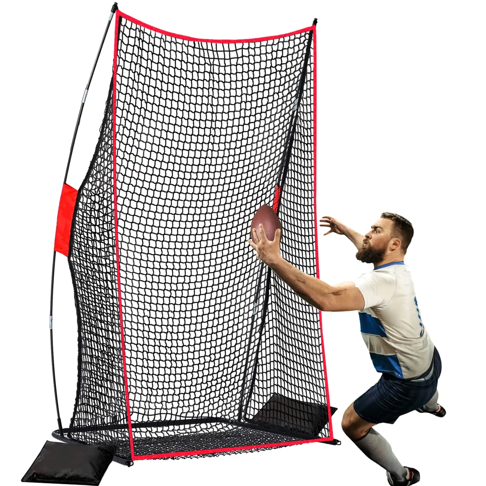 ANDGOAL Football Kicking Punting Net - Football kicking Net Football Punting Trianing Net Sideline Practice for Place Kicks Football Football Net Football kicking Net with Sand Bags 4x7FT