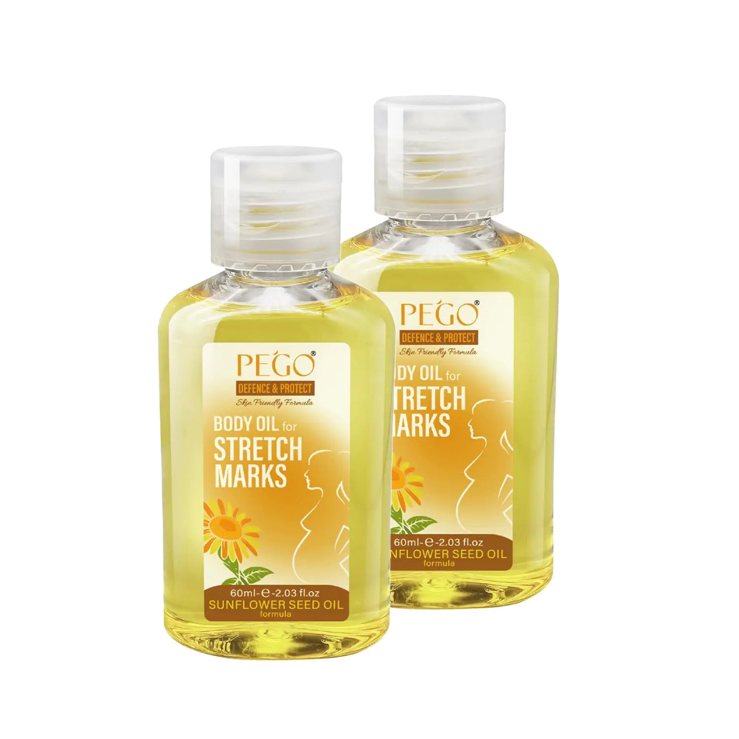 PEGO Stretch Marks Oil Maternity Body Oil for Stretch Marks Pregnancy Skin Care oil Prevention & Reduction of Stretch Marks Pregnancy 4.06 oz (2pcs)