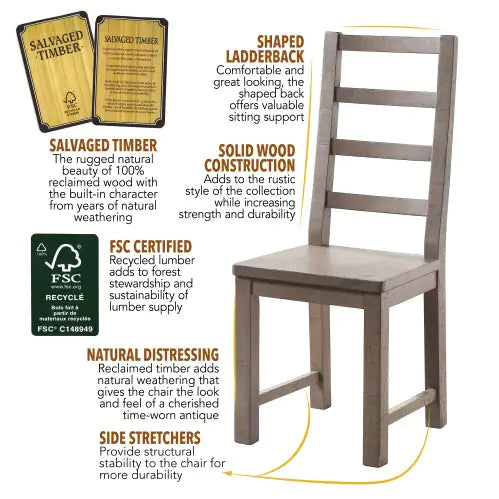 Auckland - Side Chair- Brown